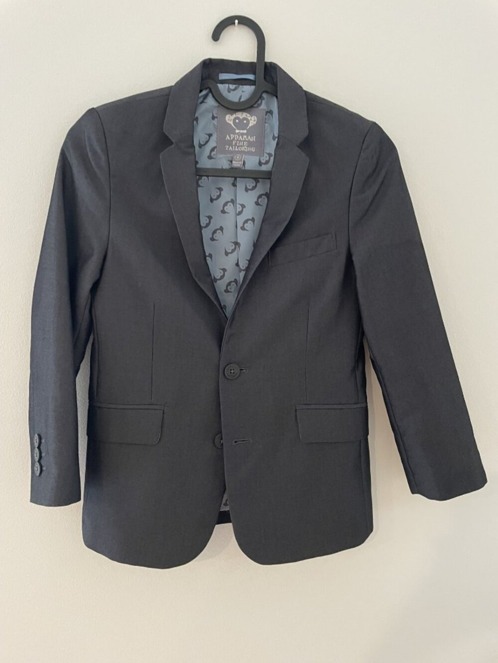Appaman Fine Tailoring Jacket Black boys size 8 Blazer, fully lined